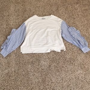 zara crop top, open arm